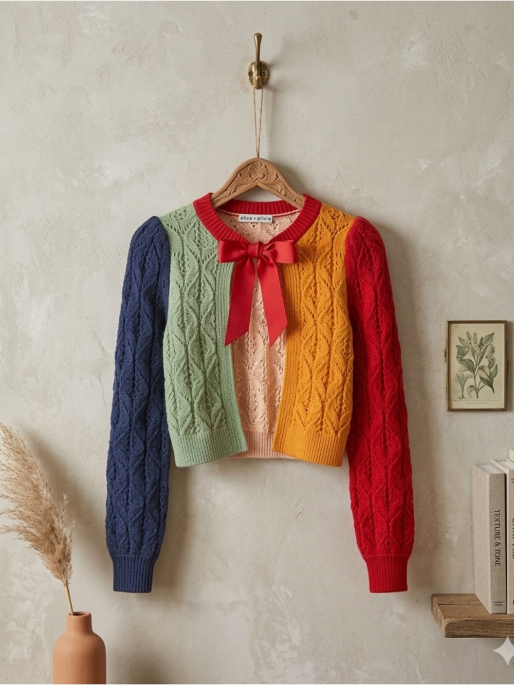 Alice + Olivia Kitty Puff Sleeve Cardigan Sweater S NWT